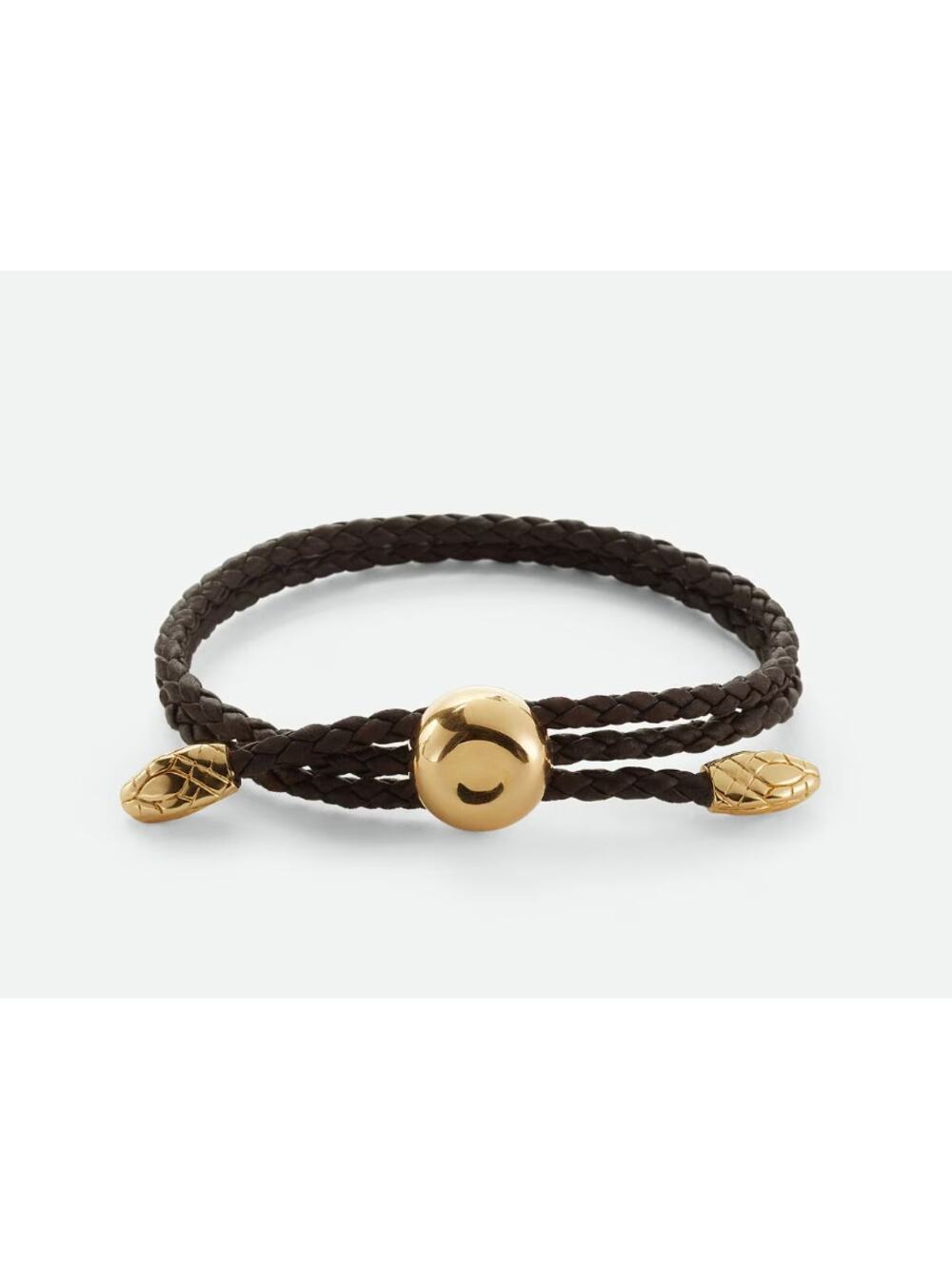 Bottega Veneta Womens Adam Leather Wrap Bracelet Fondant Brown